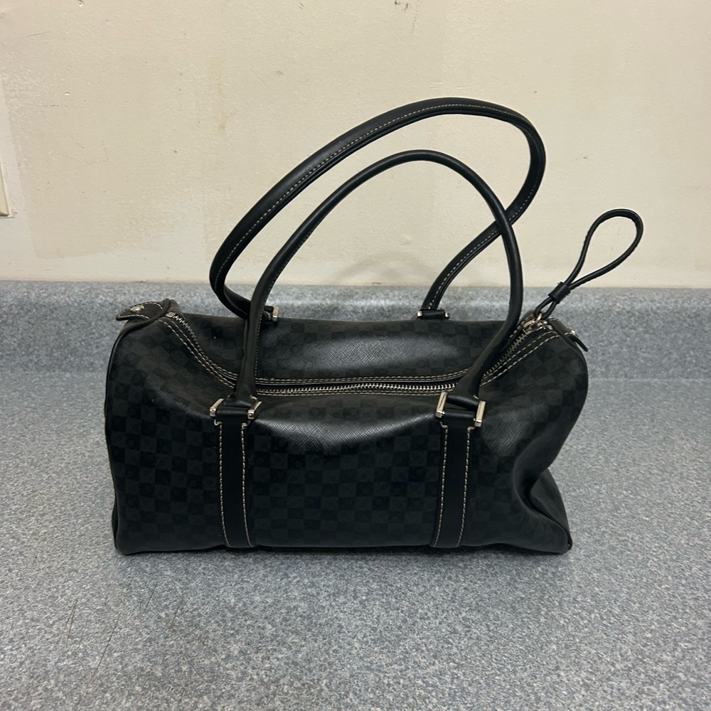 Elegant Black Checkered Handbag